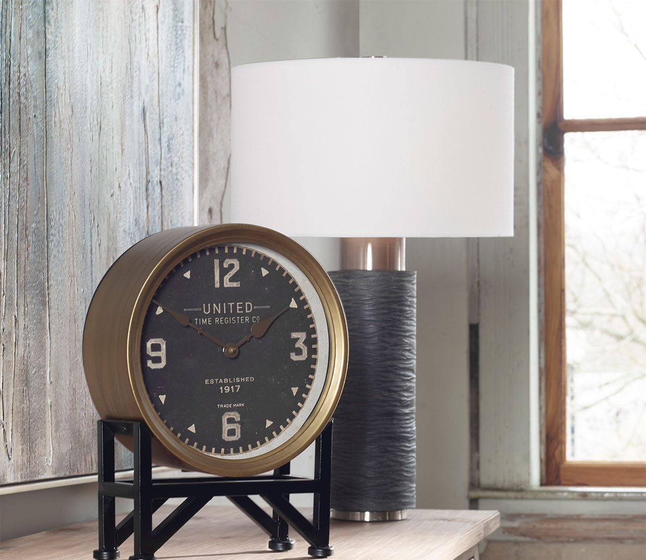 Strathmore Stone Gray Table Lamp by Uttermost