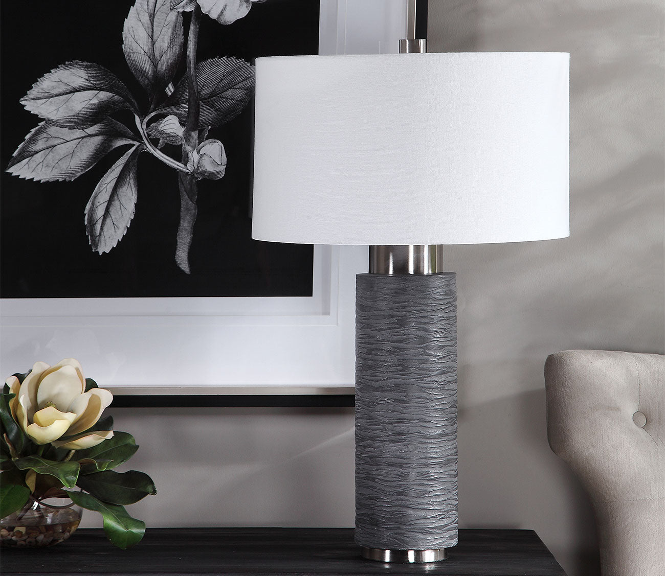 Strathmore Stone Gray Table Lamp by Uttermost