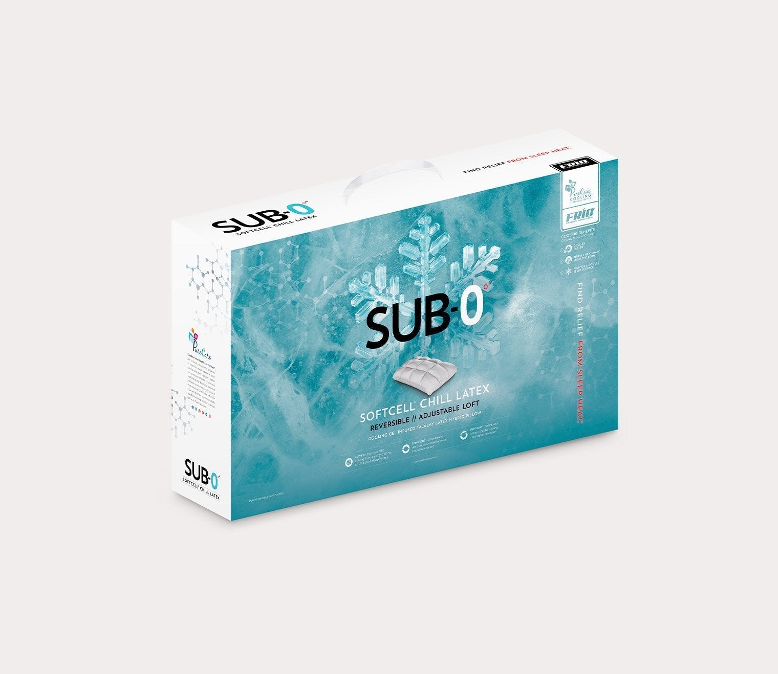 SUB-0° SoftCell Chill Latex Hybrid Pillow by PureCare
