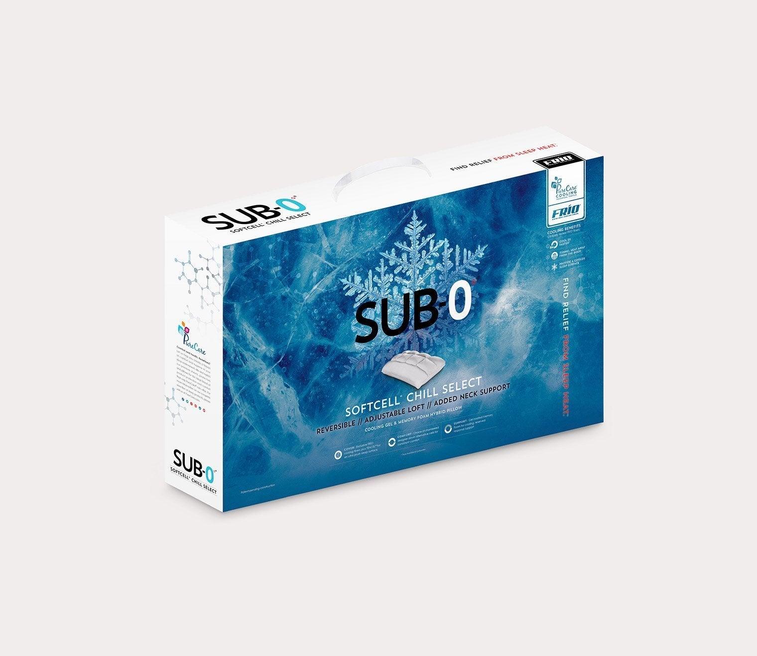 SUB-0° SoftCell Chill Select Reversible Hybrid Pillow by PureCare