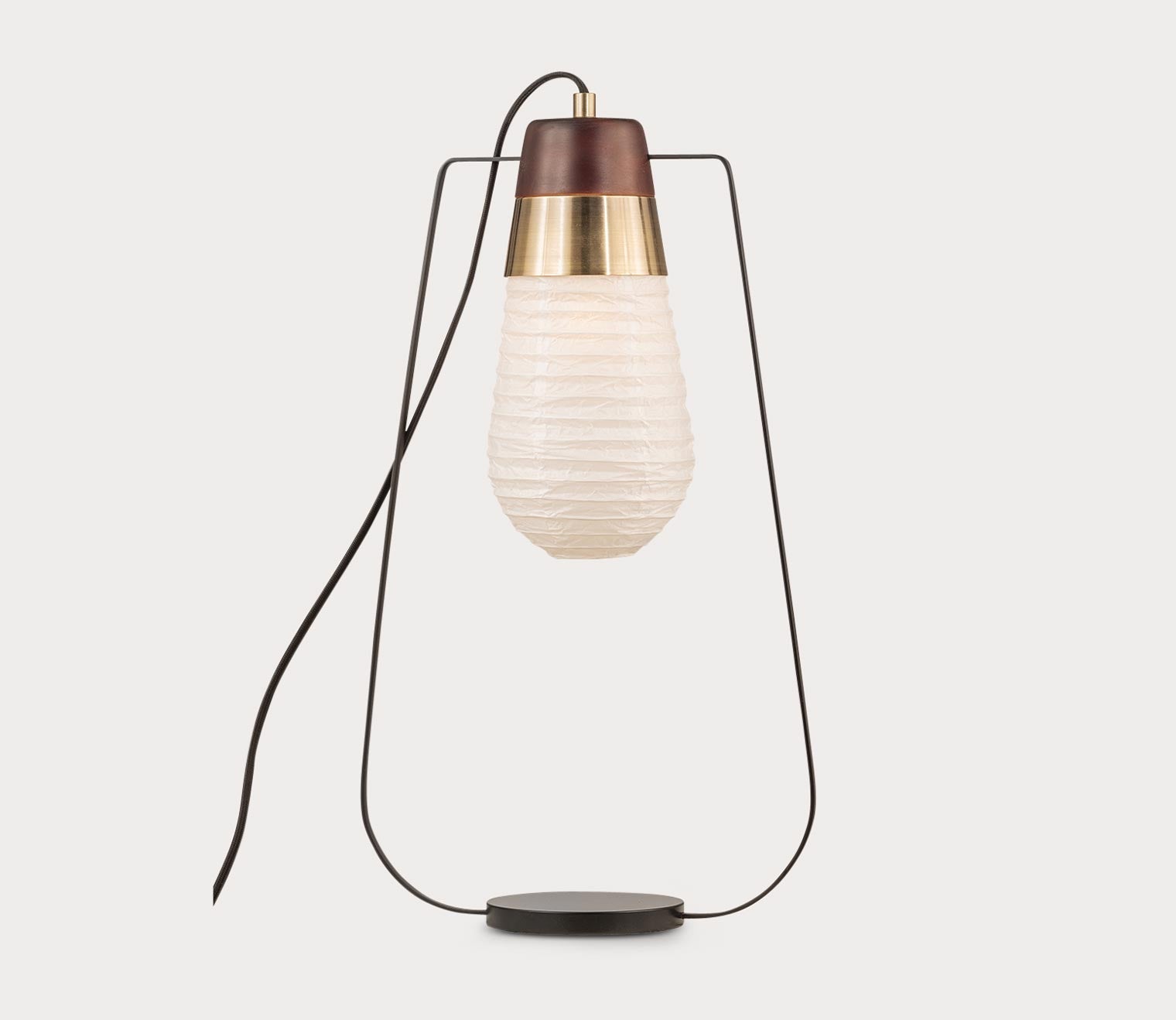 Sunset Matte Black and Weathered Brass Standing Table Lamp