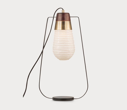 Sunset Matte Black and Weathered Brass Standing Table Lamp by Nova Lighting