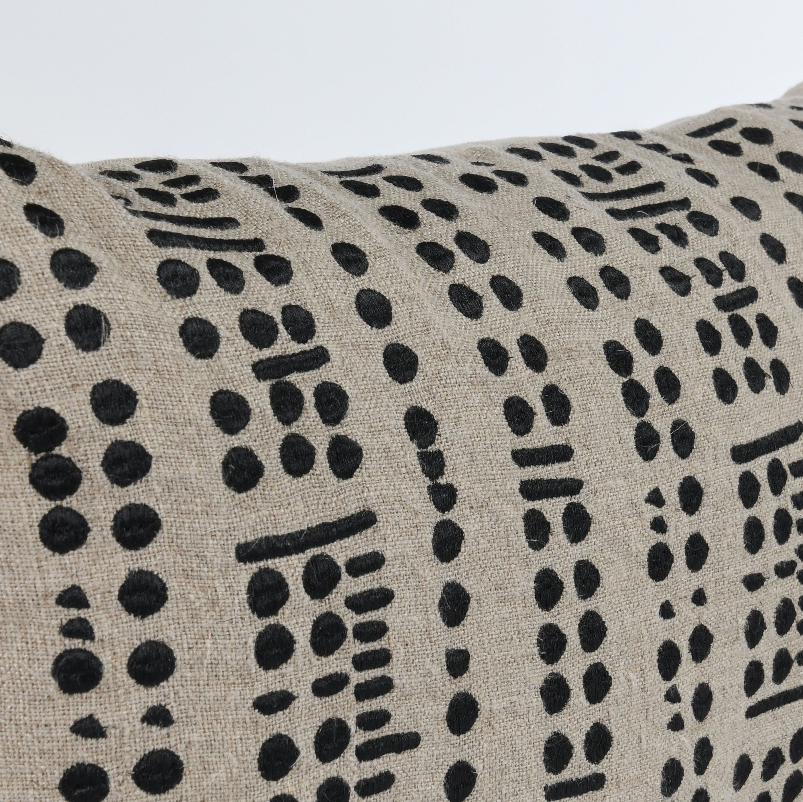 Sutton Natural Black Throw Pillow by Villa by Classic Home