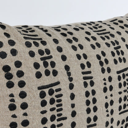 Sutton Natural Black Throw Pillow by Villa by Classic Home