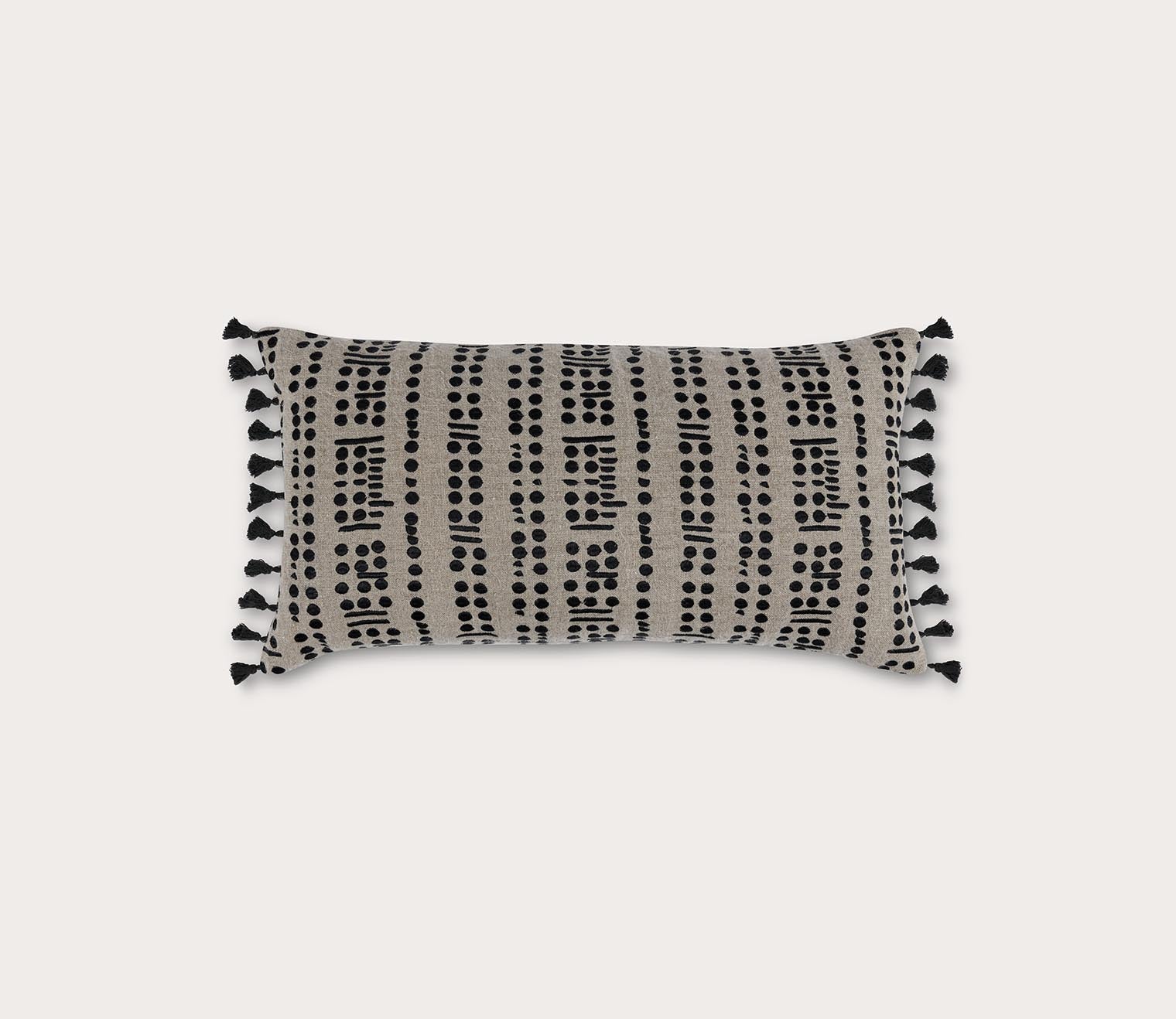 Sutton Natural Black Throw Pillow