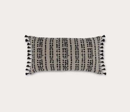 Sutton Natural Black Throw Pillow by Villa by Classic Home