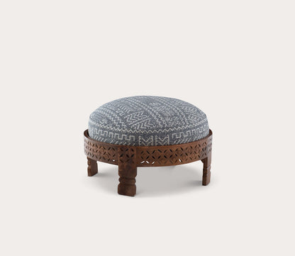 Taini Round Upholstered Wood Ottoman by Powell