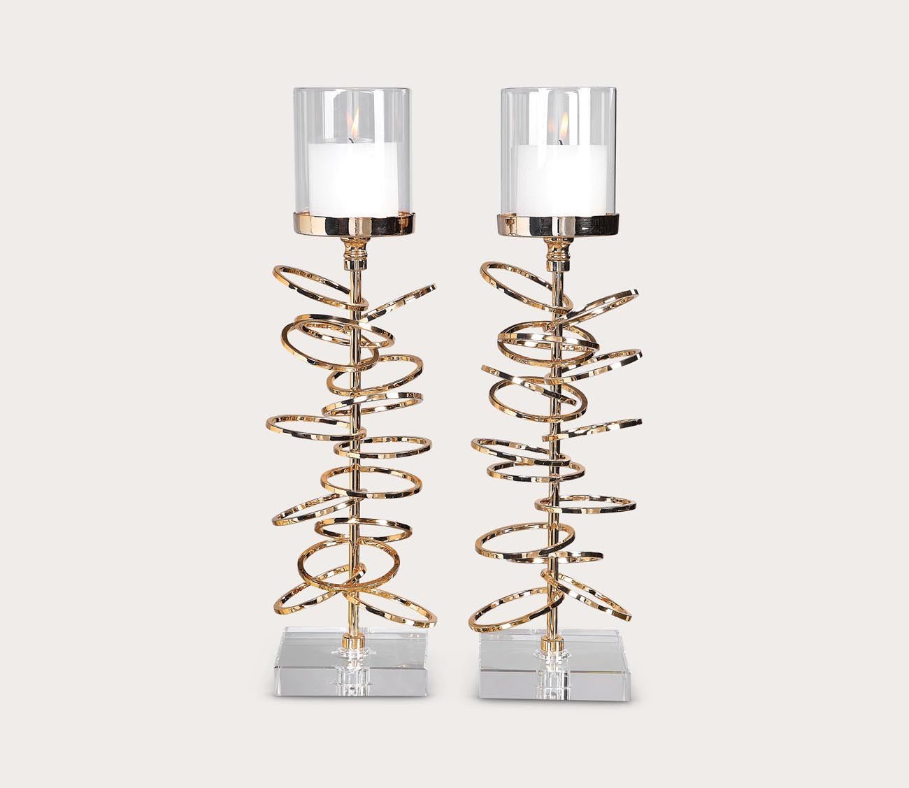 Tala Rose Gold Candleholders by Uttermost