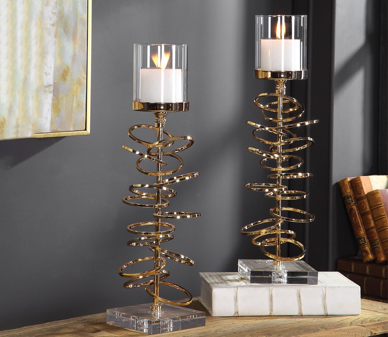 Tala Rose Gold Candleholders by Uttermost