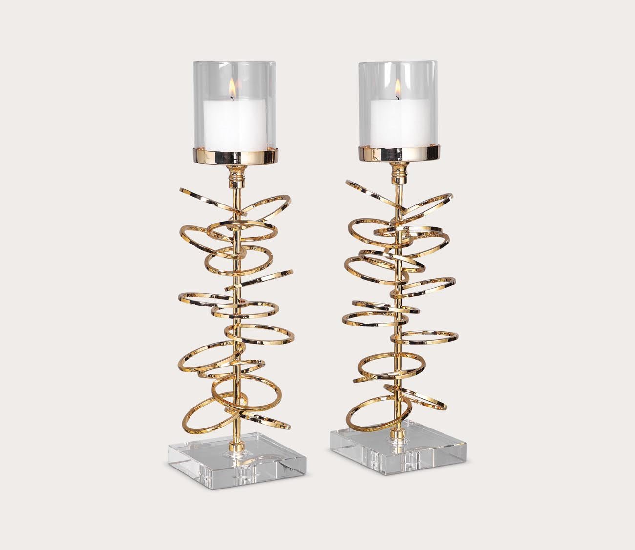 Tala Rose Gold Candleholders by Uttermost
