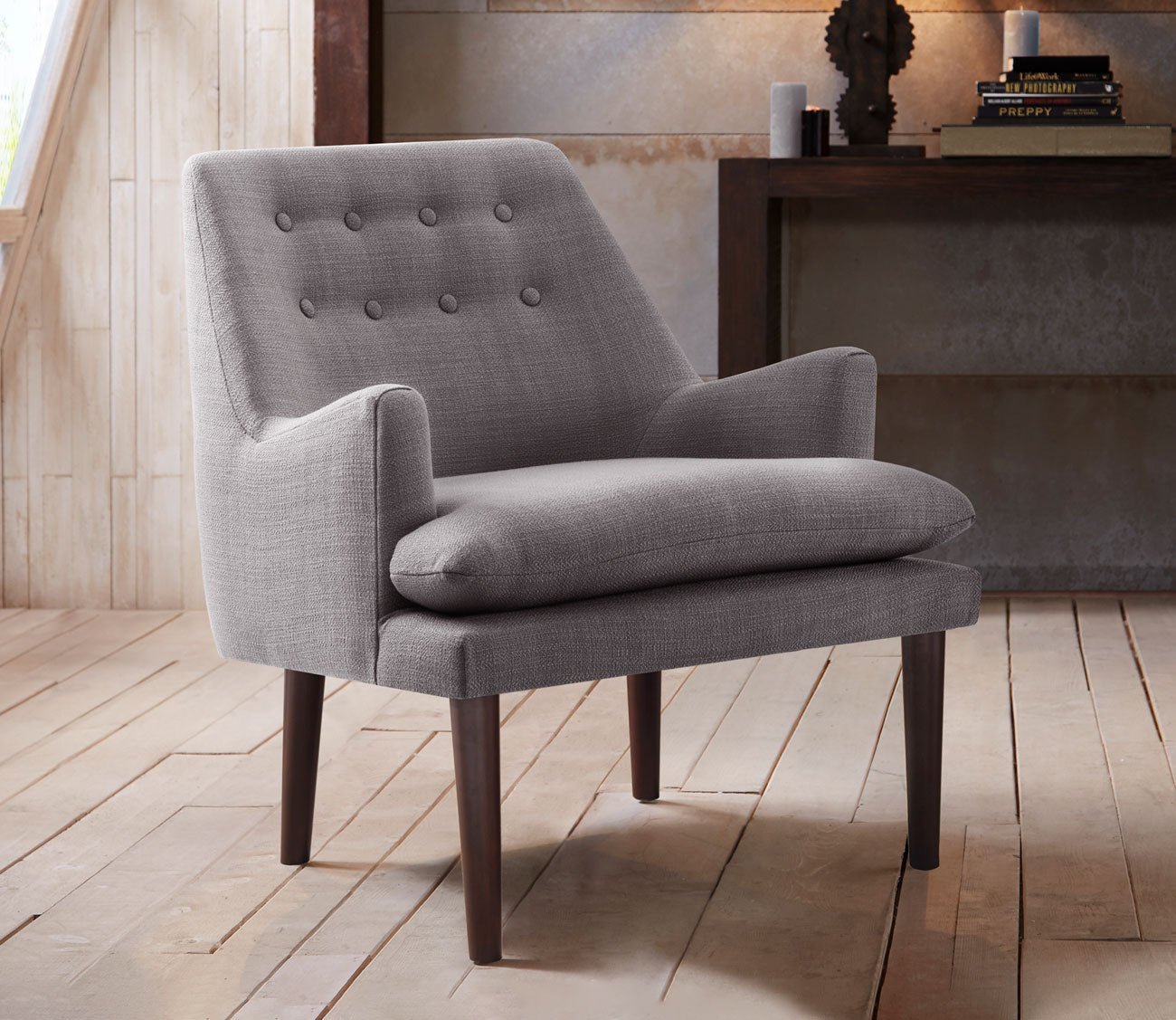 Taylor Mid-Century Fabric Upholstered Accent Chair