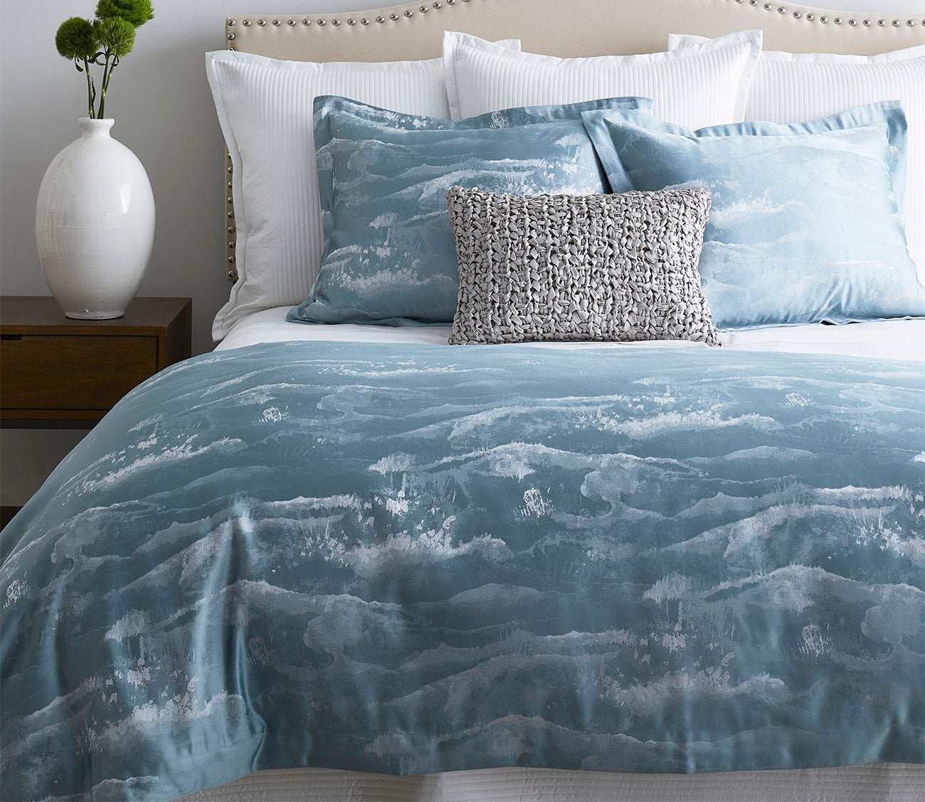 Tempest Blue Microfiber 3-Piece Duvet Cover Set