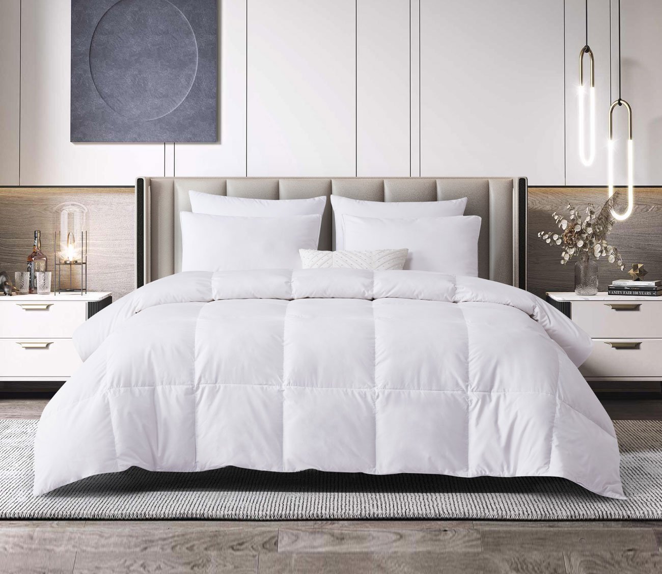 Tencel Cotton Blend All Season Feather and Down Fiber Comforter