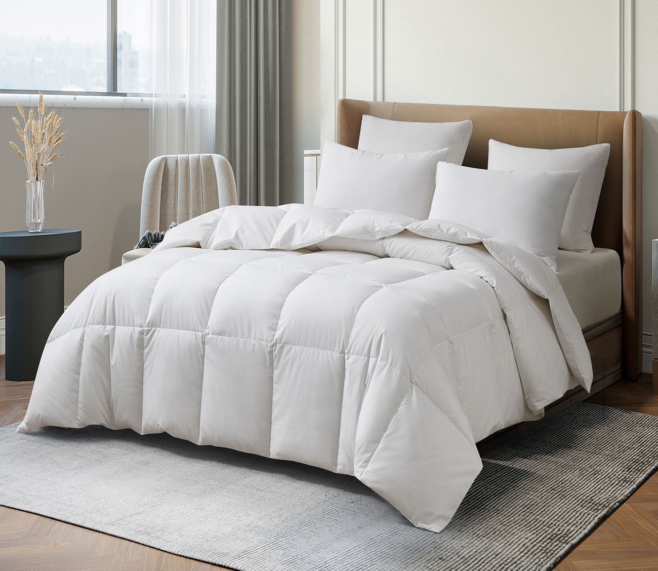 Tencel Cotton Blend All Season Goose Down Fiber Comforter
