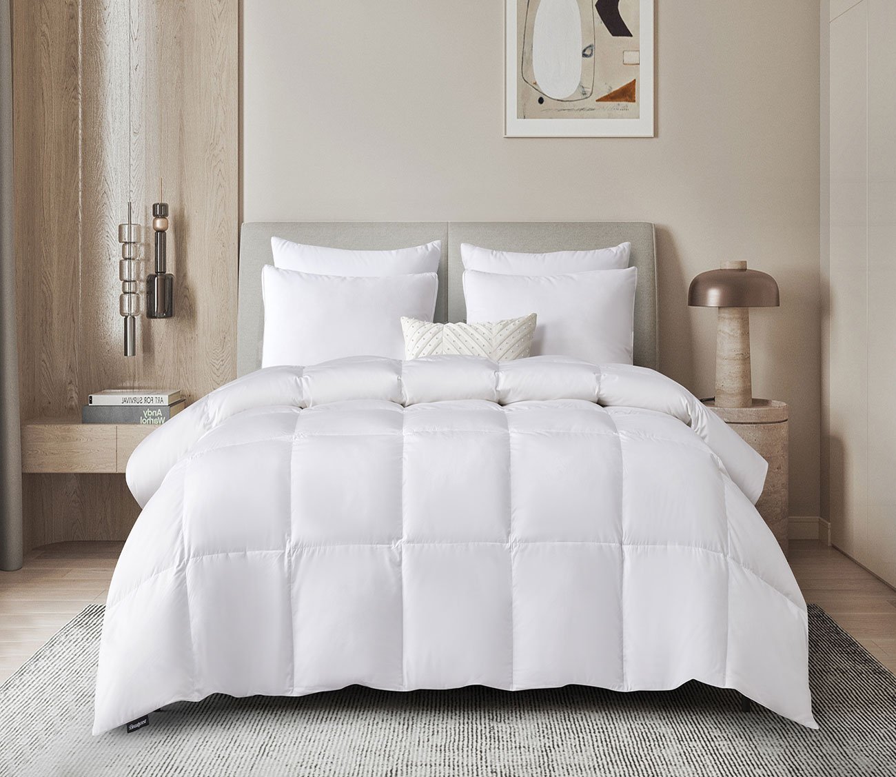 Tencel Cotton Blend All Season White Down Fiber Comforter