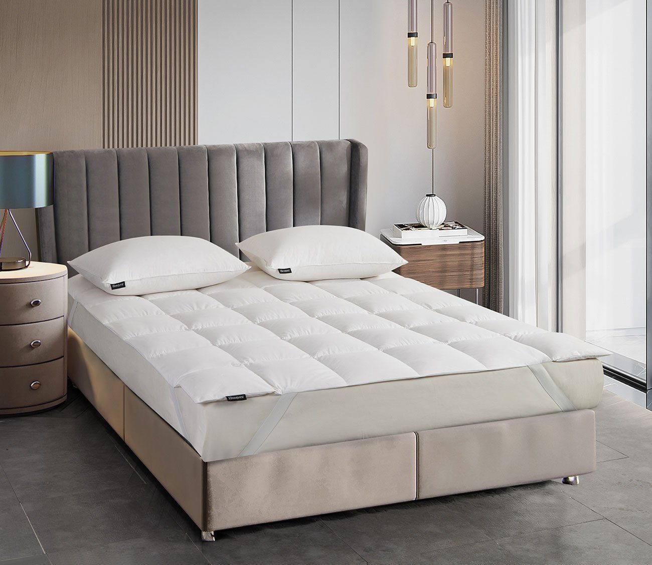 Tencel Cotton Blend Breathable RDS Down Mattress Topper