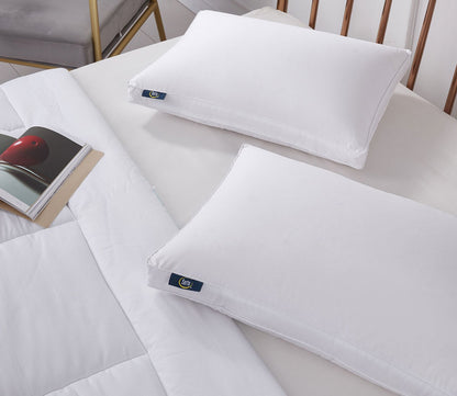 Tencel Cotton Blend Gusseted Firm European Down Pillow by Serta