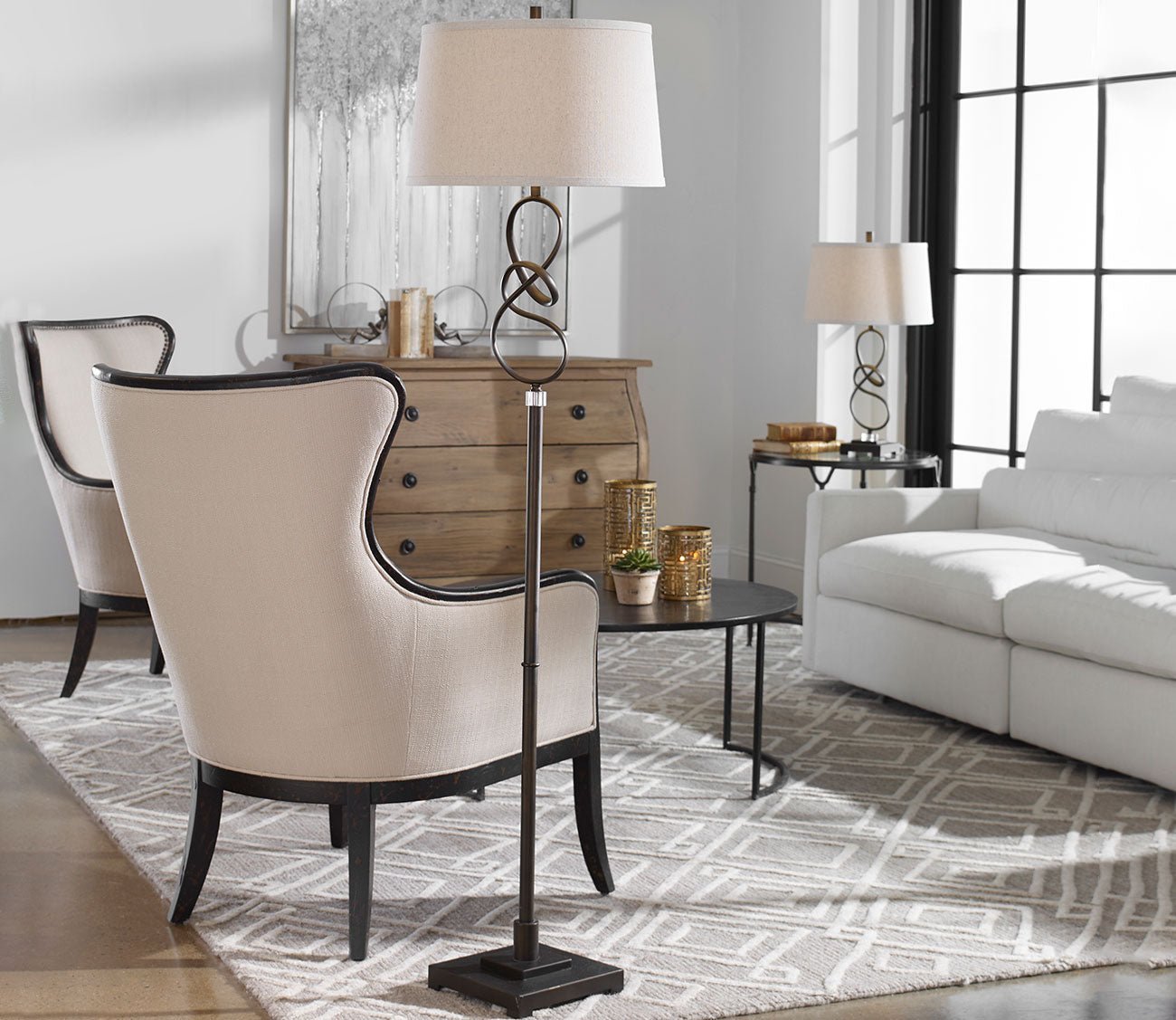 Tenley Twisted Bronze Floor Lamp