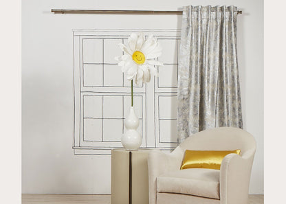 Terrazzo Silver Room Darkening Curtain Panel by Ann Gish
