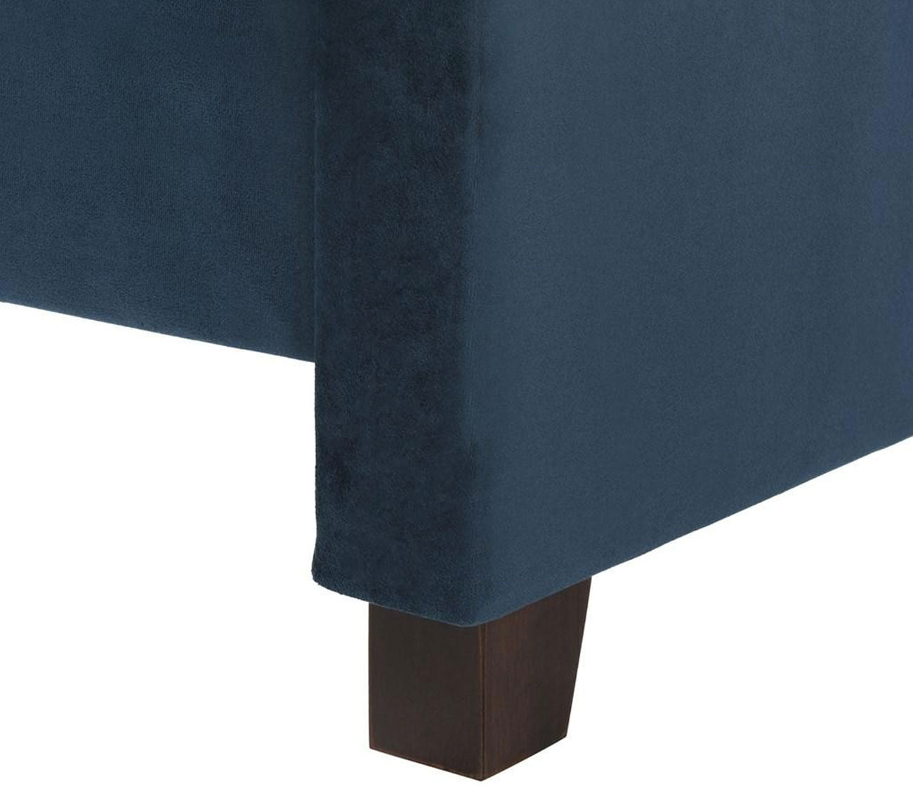 Theron Navy Velvet Upholstered Bed by Safavieh