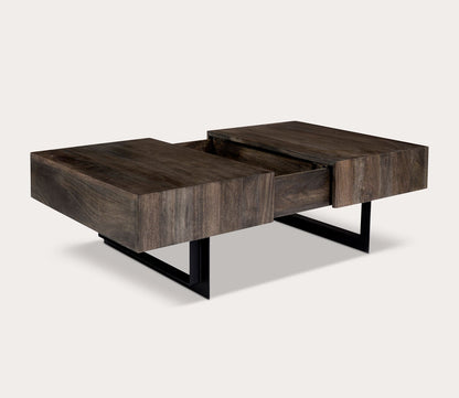 Tiburon Solid Acacia Wood Storage Coffee Table by Moe's Furniture