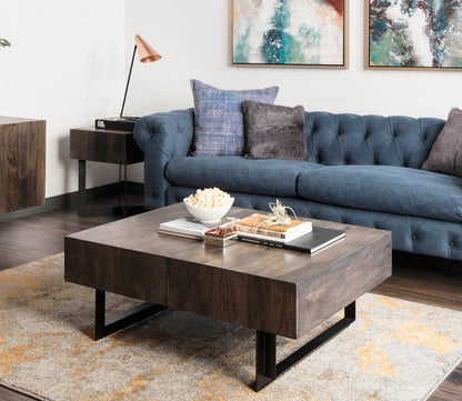 Tiburon Solid Acacia Wood Storage Coffee Table by Moe's Furniture