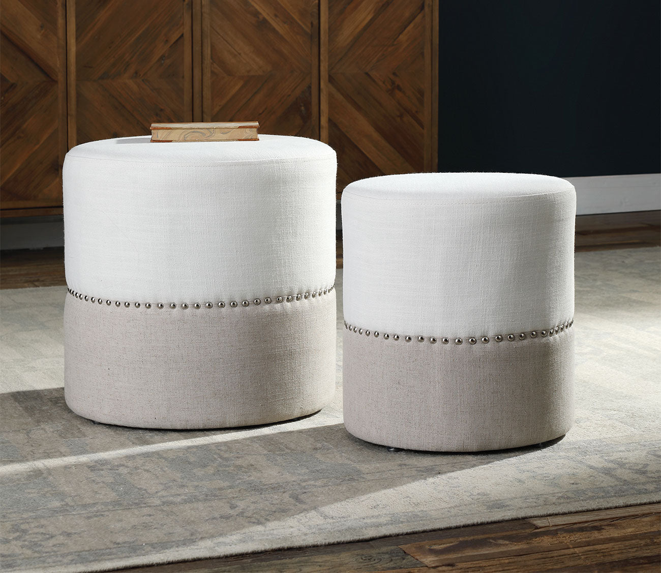 Tilda Nesting Ottomans Set of 2 by Uttermost