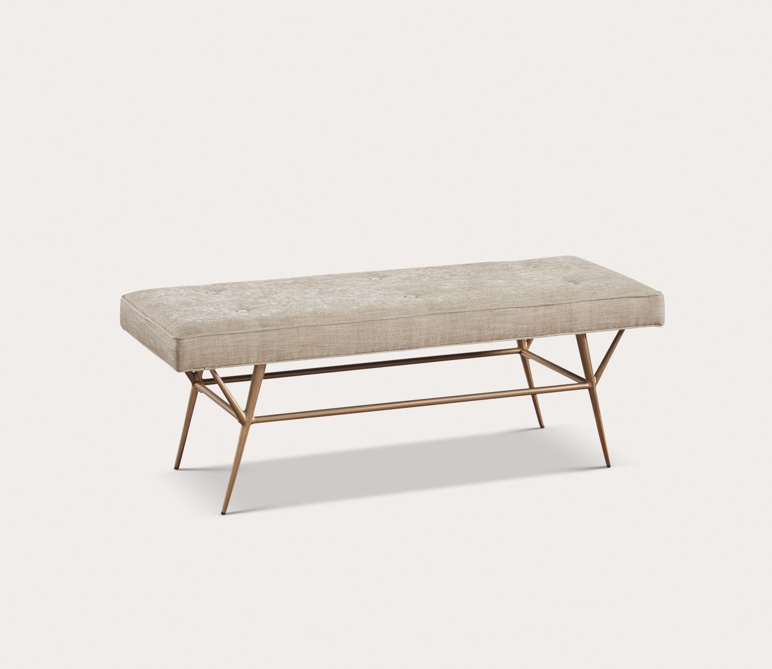 Tinsley Tufted Fabric Upholstered Accent Bench by Martha Stewart