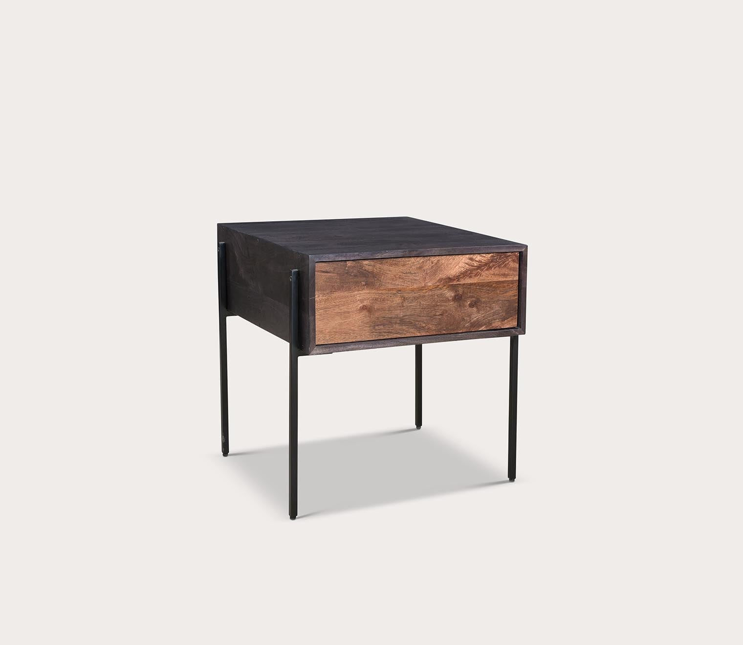 Tobin Mango Wood 1-Drawer Side Table by Moe's Furniture