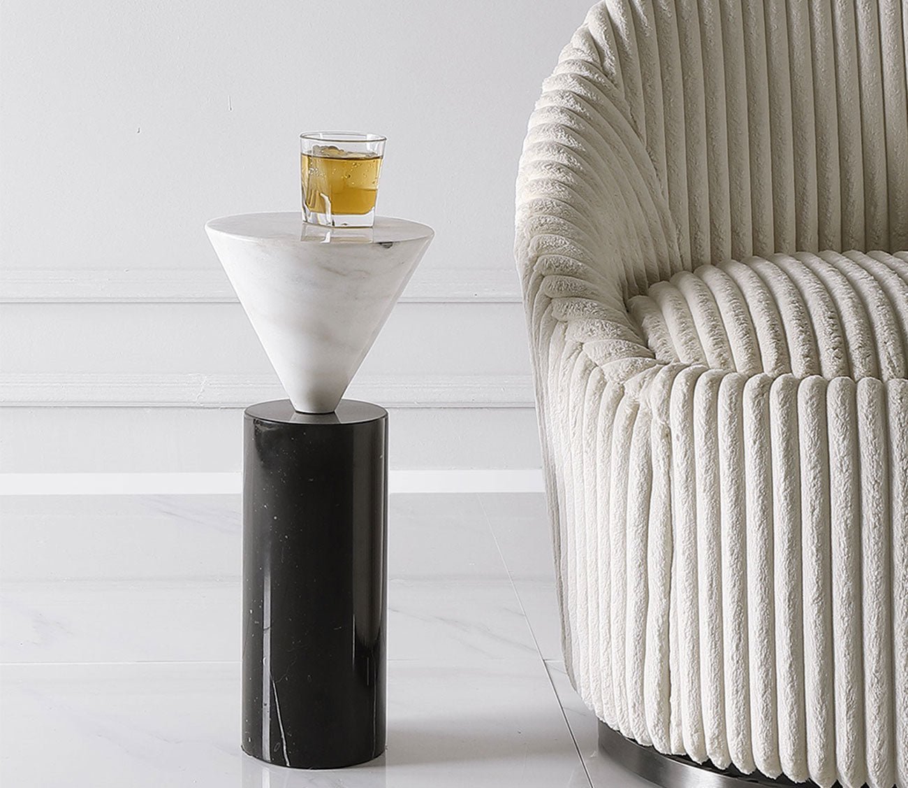 Top Hat Marble Drink Table