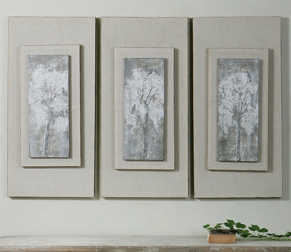 Triptych Trees Hand Painted Canvas Set of 3 by Uttermost