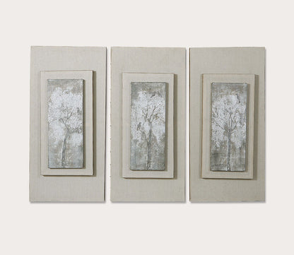 Triptych Trees Hand Painted Canvas Set of 3 by Uttermost