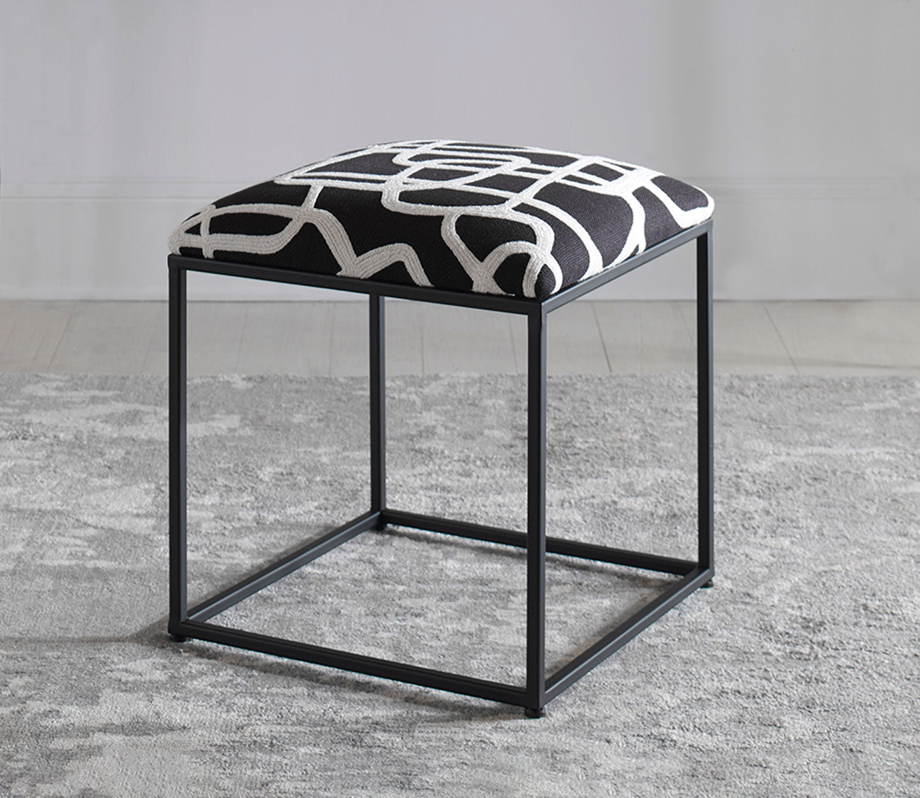 Twists and Turns Fabric Accent Stool
