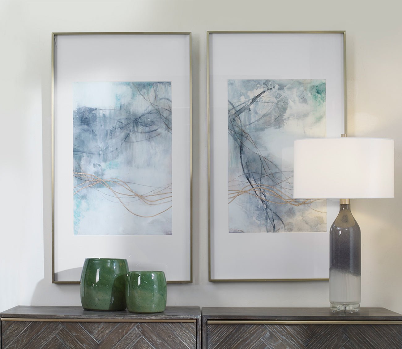 Undulating Oro Framed Prints Set of 2