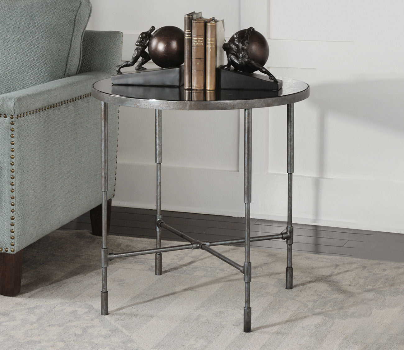 Vande Aged Steel Side Table