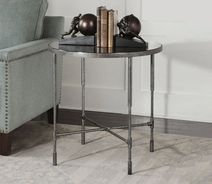 Vande Aged Steel Side Table by Uttermost