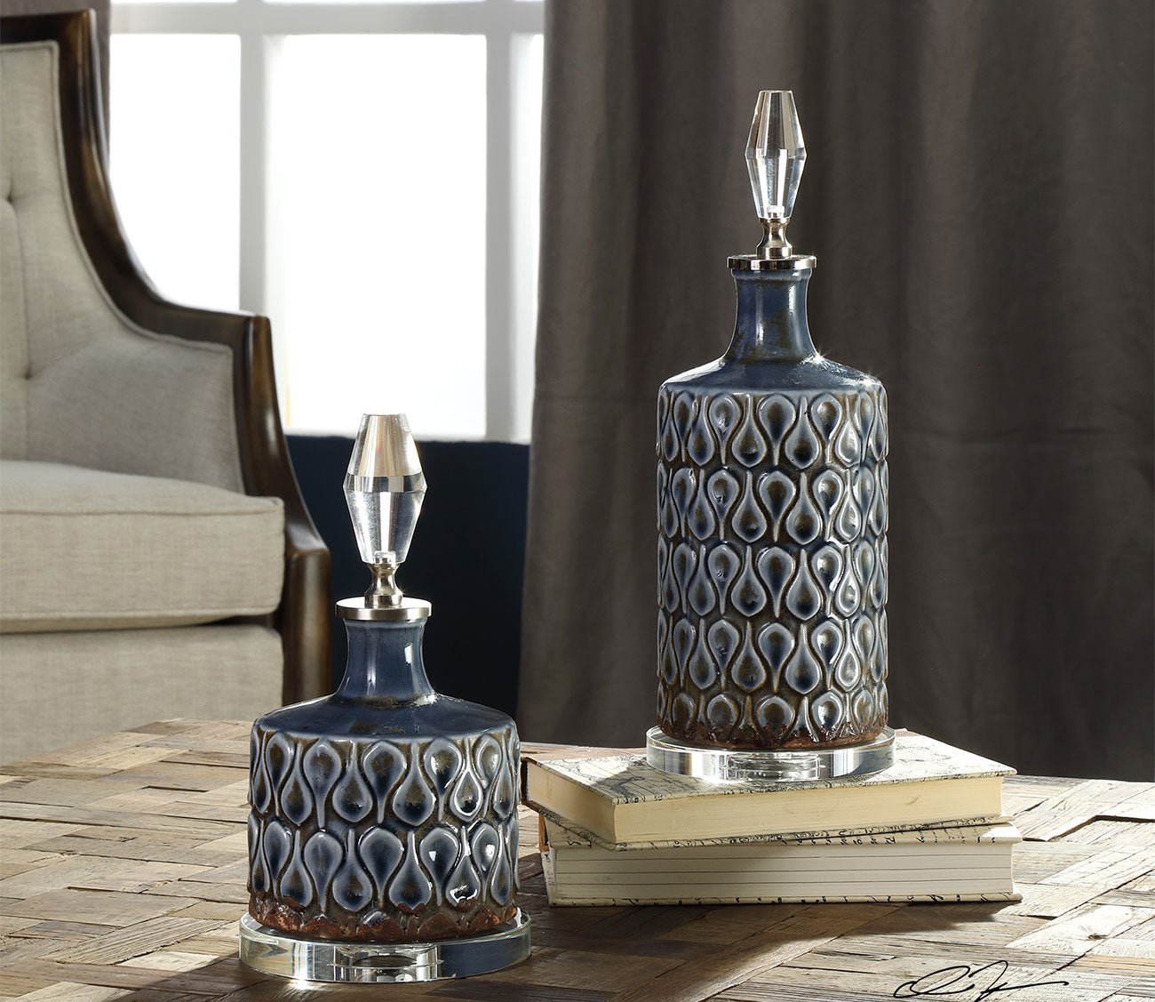 Varuna Cobalt Blue Bottles Set of 2