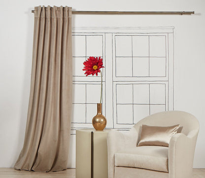 Velvet Taupe Room Darkening Curtain Panel by Ann Gish