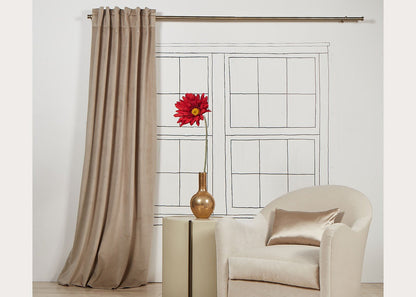 Velvet Taupe Room Darkening Curtain Panel by Ann Gish