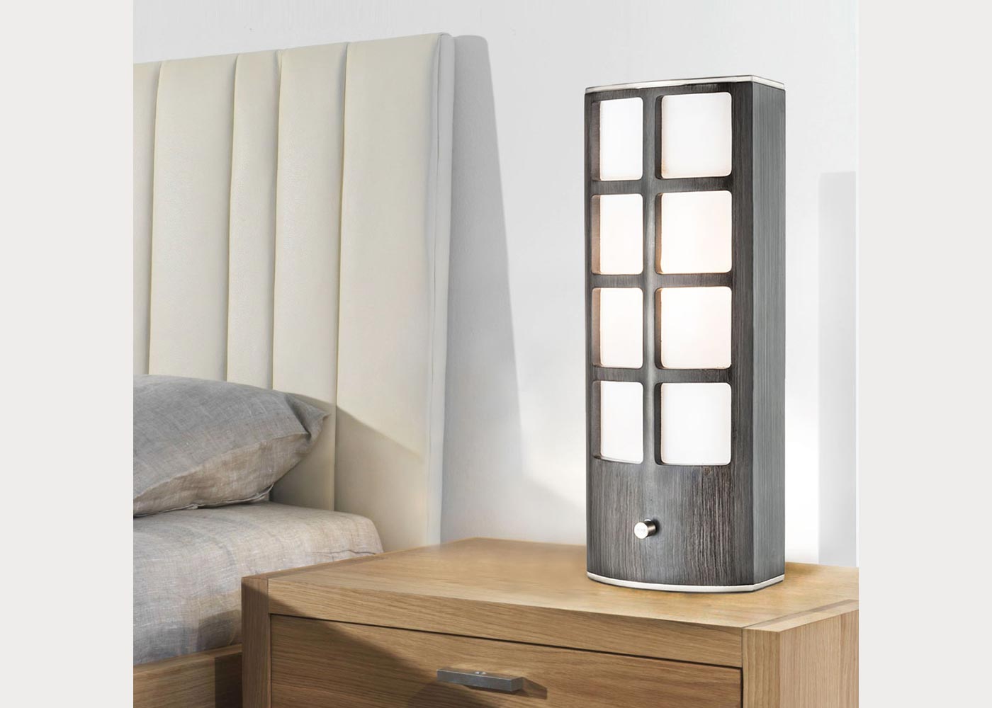 Ventana Brushed Aluminum Accent Table Lamp by Nova Lighting