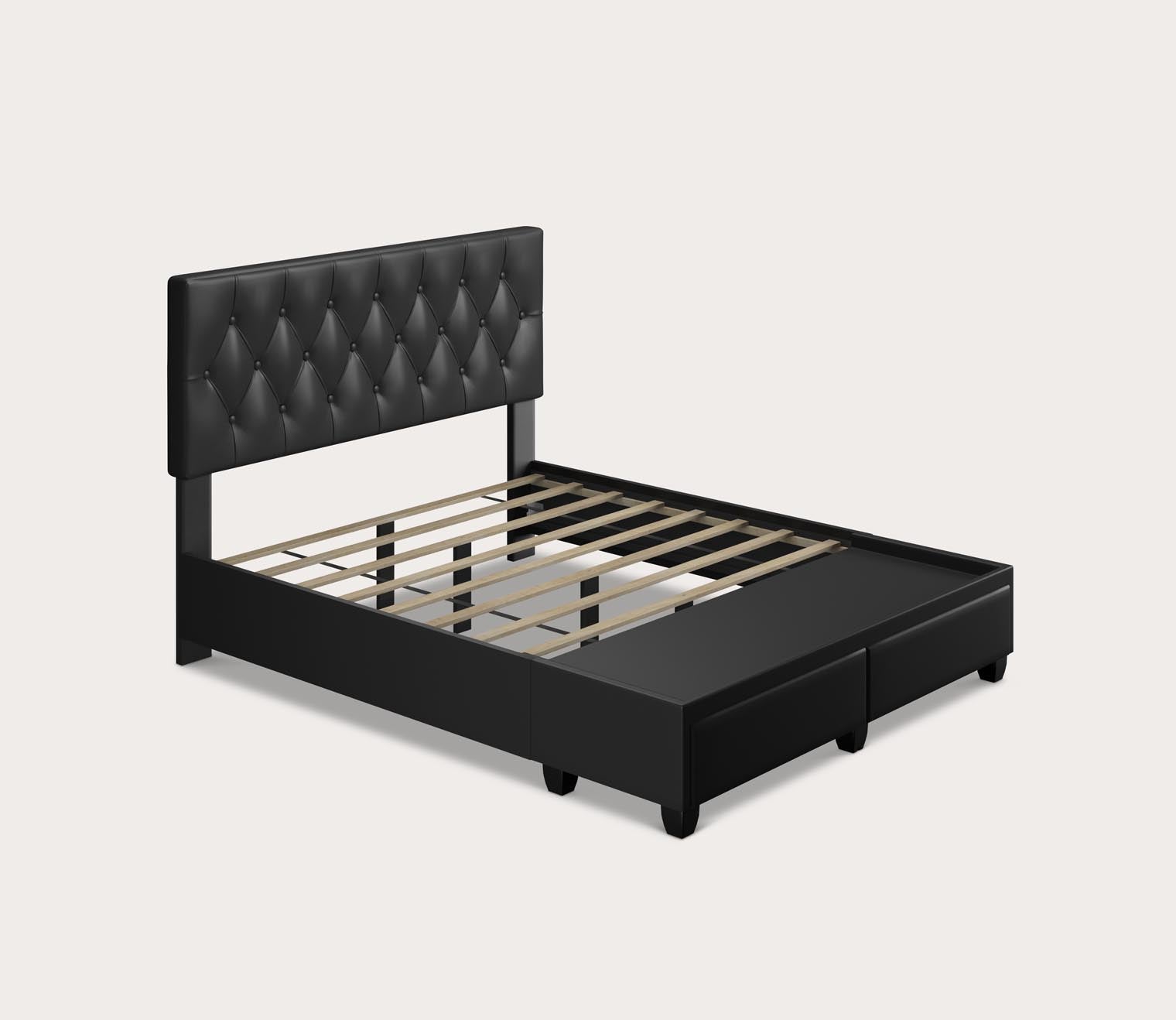 Victory Tufted Faux Leather Platform Storage Bed by Arkotec