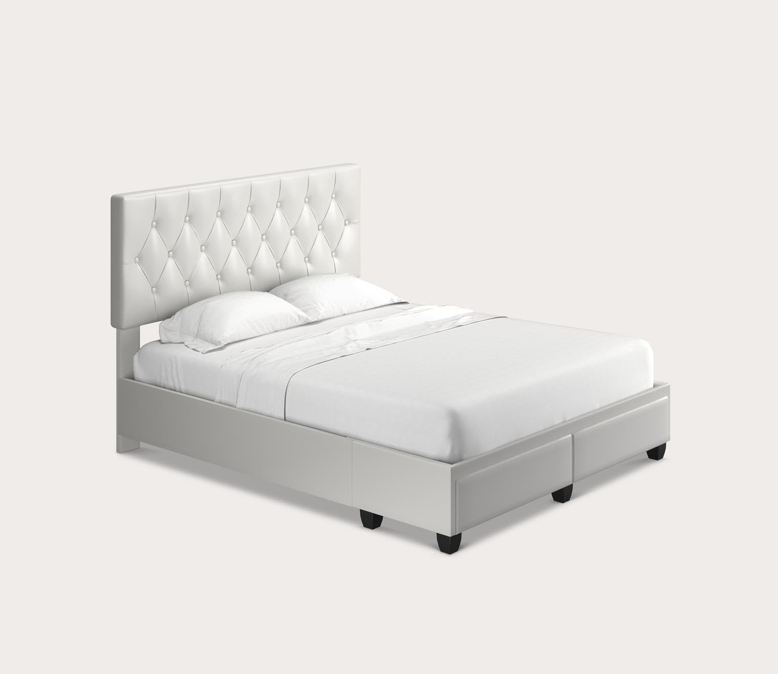 Victory Tufted Faux Leather Platform Storage Bed by Arkotec