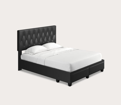 Victory Tufted Faux Leather Platform Storage Bed by Arkotec