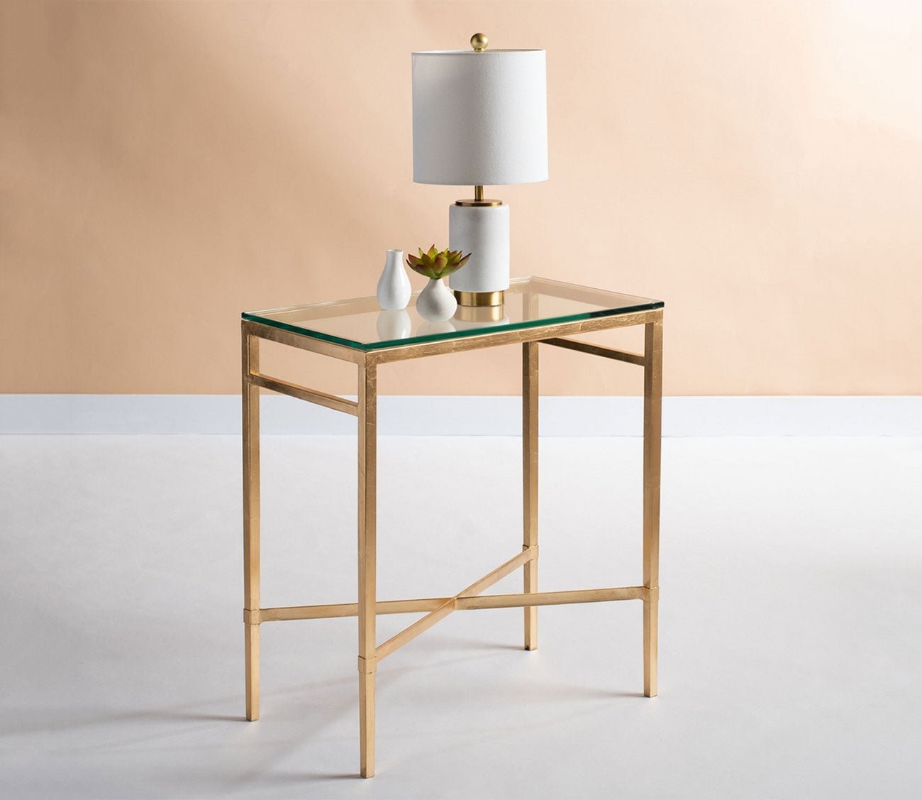 Viggo Rectangular Glass Side Table by Safavieh