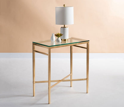 Viggo Rectangular Glass Side Table by Safavieh