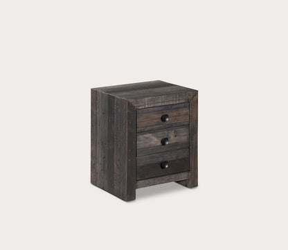Vintage Grey Solid Wood 3-Drawer Nightstand by Moe's Furniture
