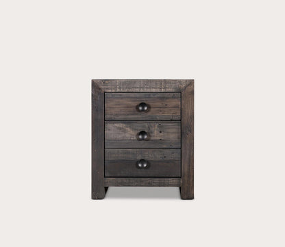 Vintage Grey Solid Wood 3-Drawer Nightstand by Moe's Furniture