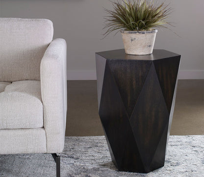 Volker Black Wooden Side Table by Uttermost