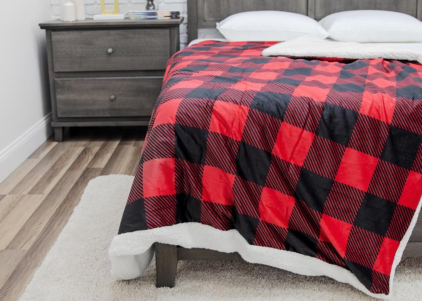 Wellness Collection 12lb Sherpa Plaid Weighted Blanket by Soft-Tex