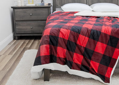 Wellness Collection 12lb Sherpa Plaid Weighted Blanket by Soft-Tex